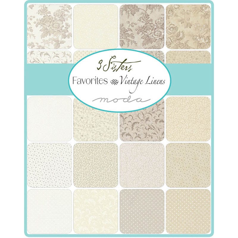 Moda Fabric Pre Cuts Moda 3 Sisters Favorites Vintage Linens Layer Cake 44360LC - The Sewing Studio