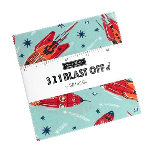 Moda Fabric Pre Cuts Moda 321 Blast Off Charm Pack - The Sewing Studio