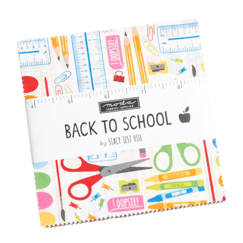 Moda Fabric Pre Cuts Moda Back To School Charm Pack 20890PP - The Sewing Studio