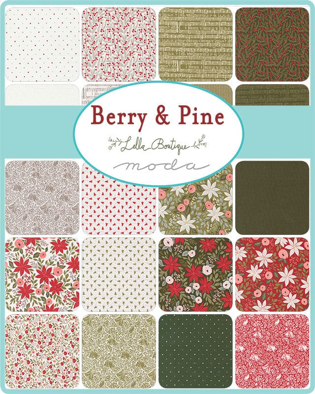 Moda Fabric Pre Cuts Moda Berry and Pine Jelly Roll 5240JR  - The Sewing Studio