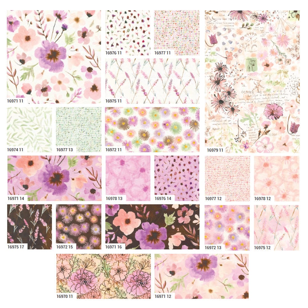 Multi-coloured Floral Moda Fabric Pre Cuts Moda Blooming Lovely Jelly Roll 16970JR - The Sewing Studio