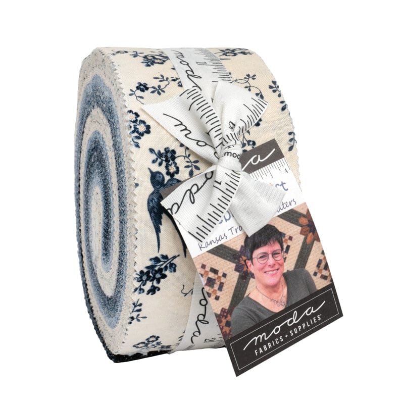 Moda Fabric Pre Cuts Moda Bluebirds Nest Jelly Roll - The Sewing Studio