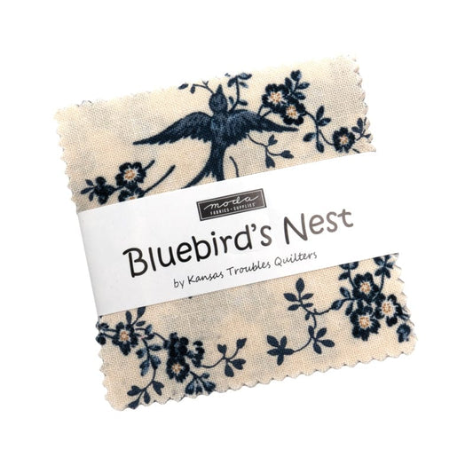 Moda Fabric Pre Cuts Moda Bluebirds Nest Mini Charm  - The Sewing Studio