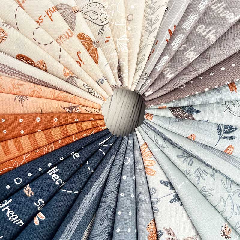 Multi-coloured Novelty Moda Fabric Pre Cuts Moda Chirp Jelly Roll 39030JR - The Sewing Studio