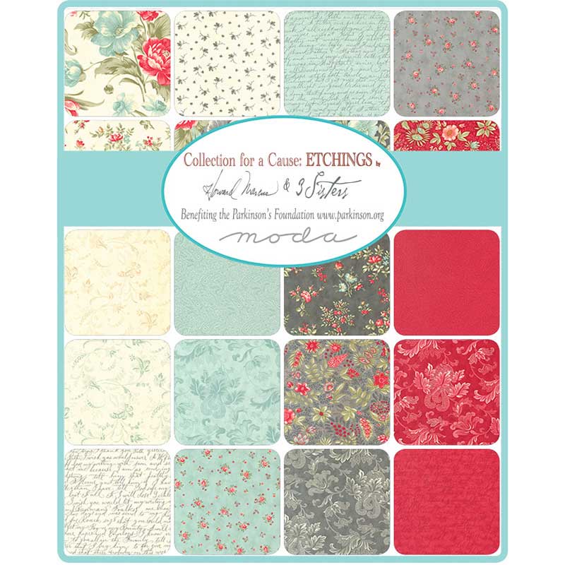 Moda Fabric Pre Cuts Moda Collections Etchings Mini Charm 44330MC - The Sewing Studio