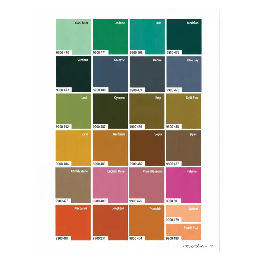 Moda Fabric Pre Cuts Moda Elizabeth's Favorites Bella Solids Mini Charm - The Sewing Studio