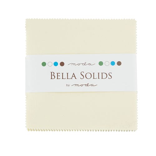 Moda Fabric Pre Cuts Moda Fabric Bella Solids Charm Pack Snow/Cream - The Sewing Studio