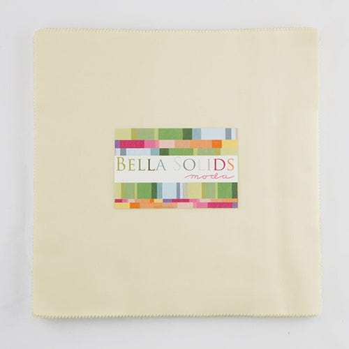 Moda Fabric Pre Cuts Moda Fabric Bella Solids Layer Cake Snow/Cream - The Sewing Studio