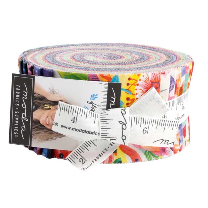Moda Fabric Pre Cuts Moda Flower Patches Jelly Roll 21820JR - The Sewing Studio