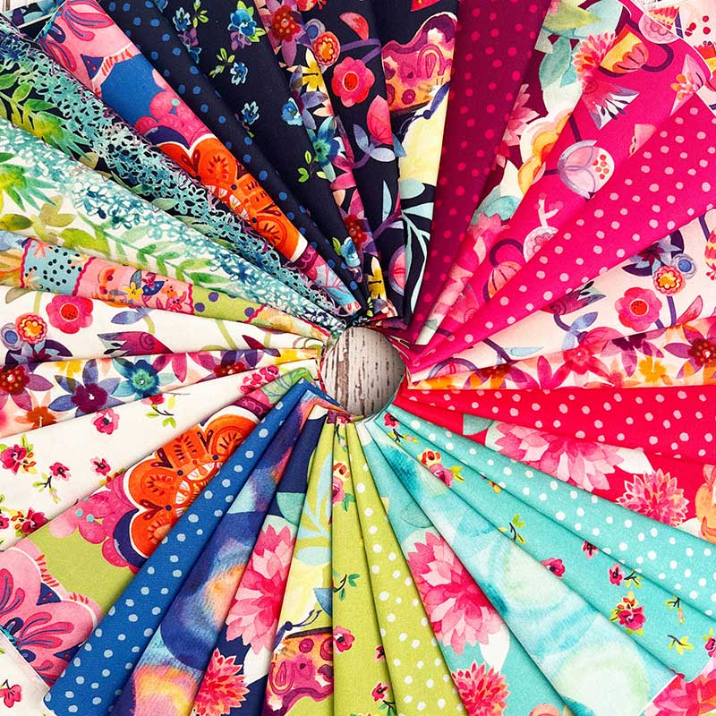 Moda Fabric Pre Cuts Moda Flower Patches Layer Cake 21820LC - The Sewing Studio