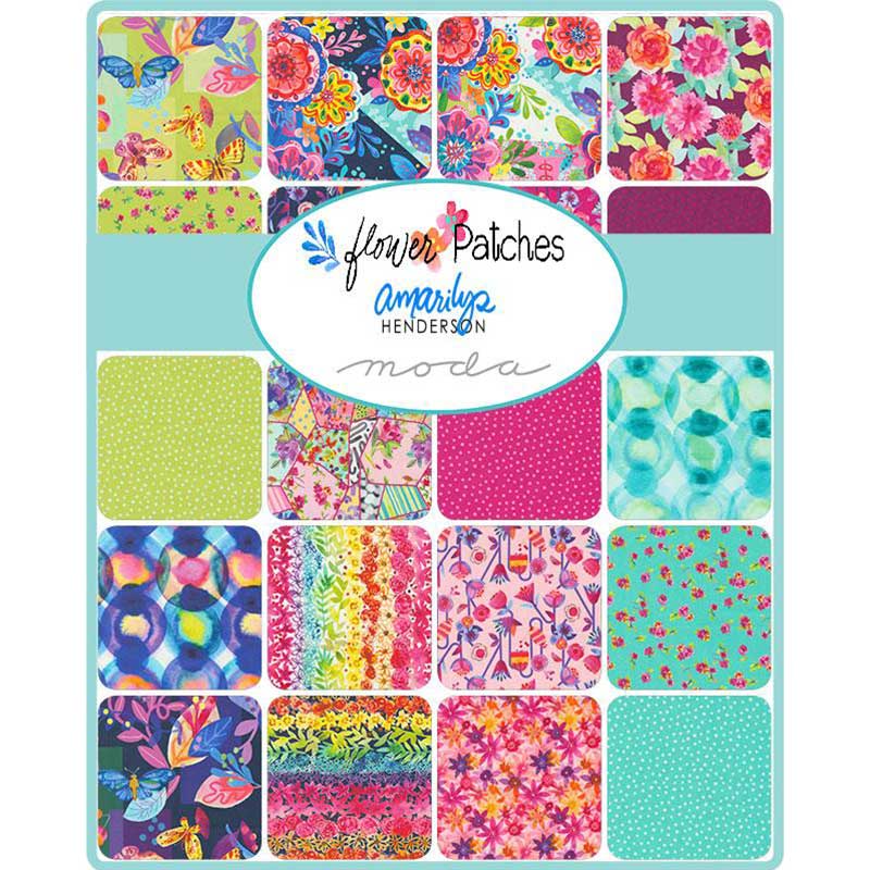 Moda Fabric Pre Cuts Moda Flower Patches Layer Cake 21820LC - The Sewing Studio