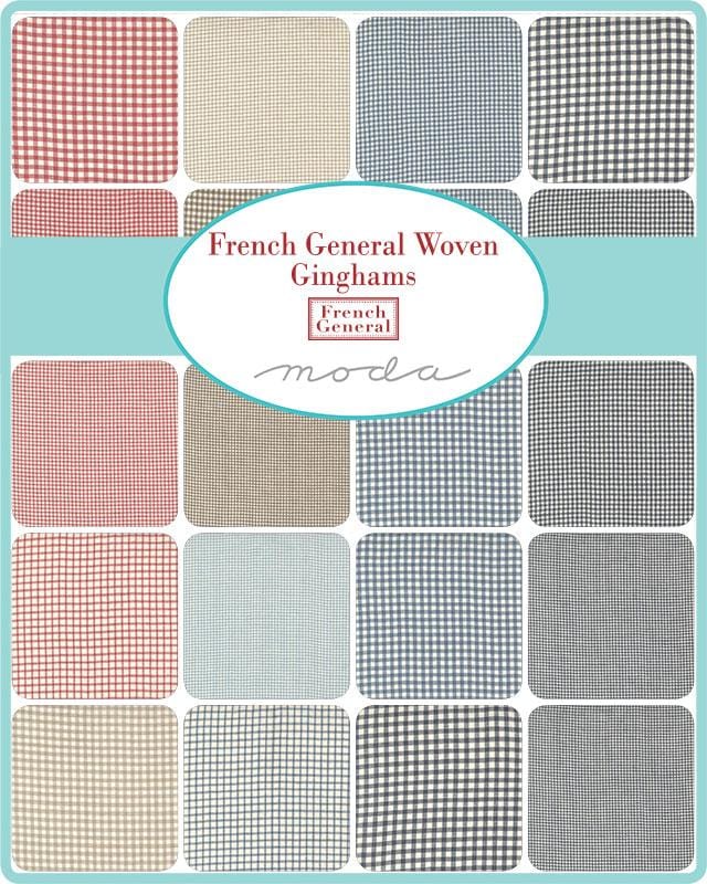 Moda Fabric Pre Cuts Moda French General Woven Ginghams Layer Cake 12223LC - The Sewing Studio