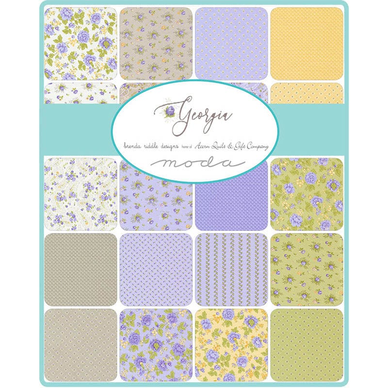 Multi-coloured Floral Moda Fabric Pre Cuts Moda Georgia Layer Cake 18770LC - The Sewing Studio