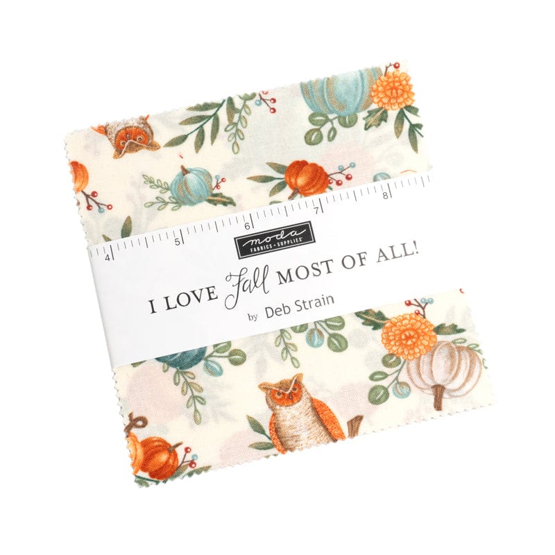 Moda Fabric Pre Cuts Moda I Love Fall Most Of All Charm Pack - The Sewing Studio