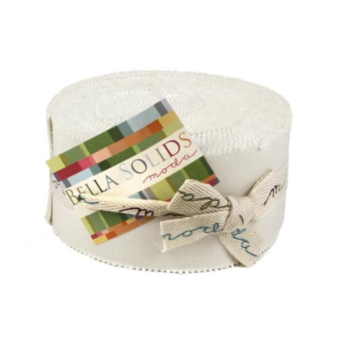 Moda Fabric Pre Cuts Moda Jelly Rolls White Bella Solid - The Sewing Studio