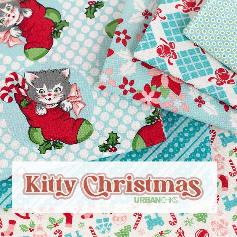 Moda Fabric Pre Cuts Moda Kitty Christmas Charm Pack 31200PP - The Sewing Studio