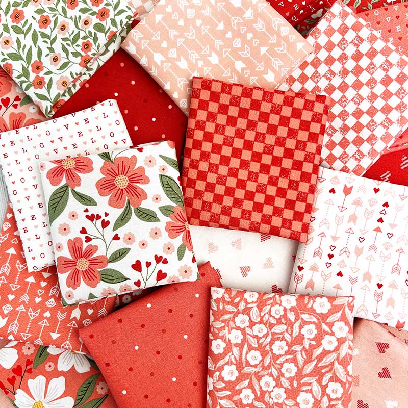 Multi-coloured Floral Moda Fabric Pre Cuts Moda Love Blooms Jelly Roll 5220JR - The Sewing Studio