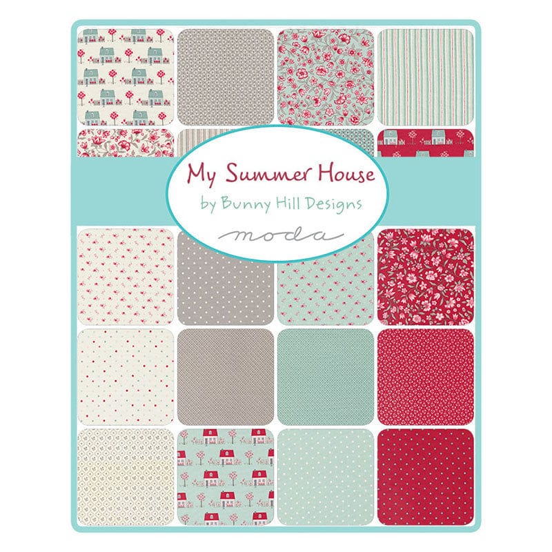 Multi-coloured Novelty Moda Fabric Pre Cuts Moda My Summer House Jelly Roll 3040JR - The Sewing Studio