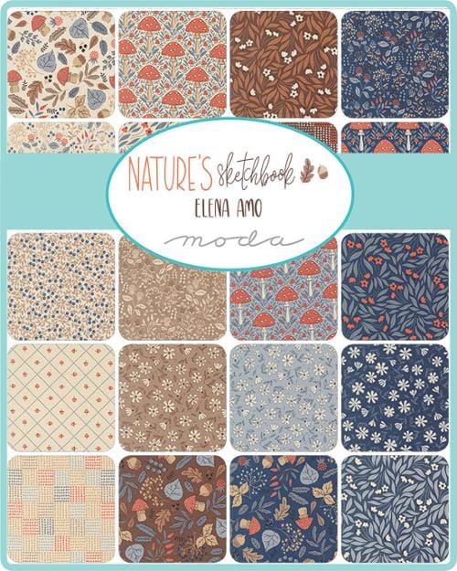 Moda Fabric Pre Cuts Moda Natures Sketchbook Charm Pack - The Sewing Studio