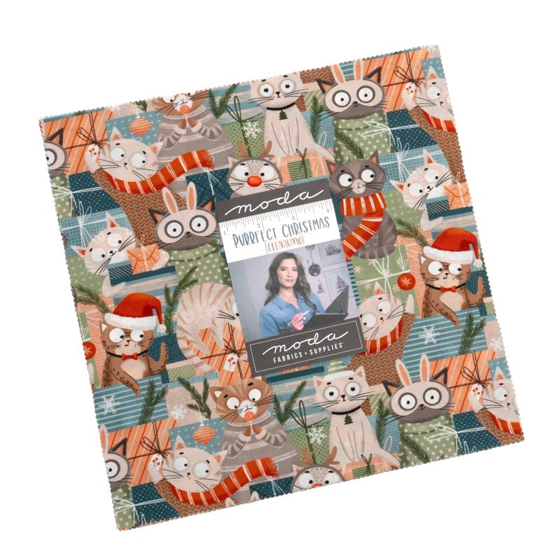 Moda Fabric Pre Cuts Moda Purrfect Christmas Layer Cake 39040LC - The Sewing Studio