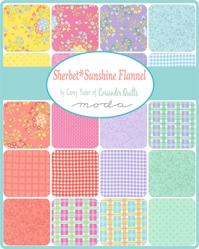 Moda Fabric Pre Cuts Moda Sherbet Sunshine Flannel Fat Quarter Bundle - The Sewing Studio