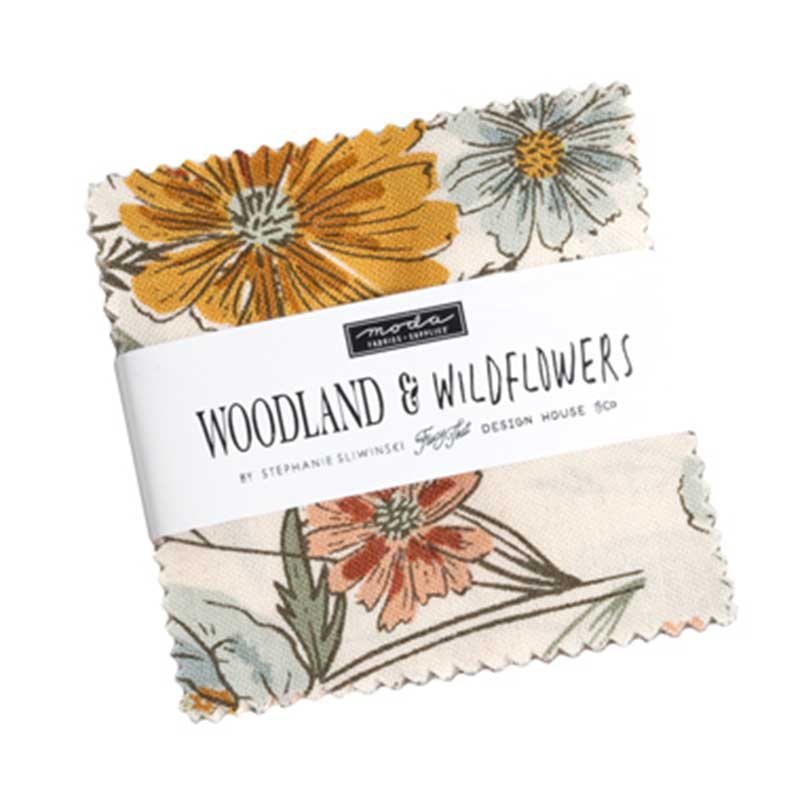 Moda Fabric Pre Cuts Moda Woodland Wildflowers Mini Charm 45580MC - The Sewing Studio