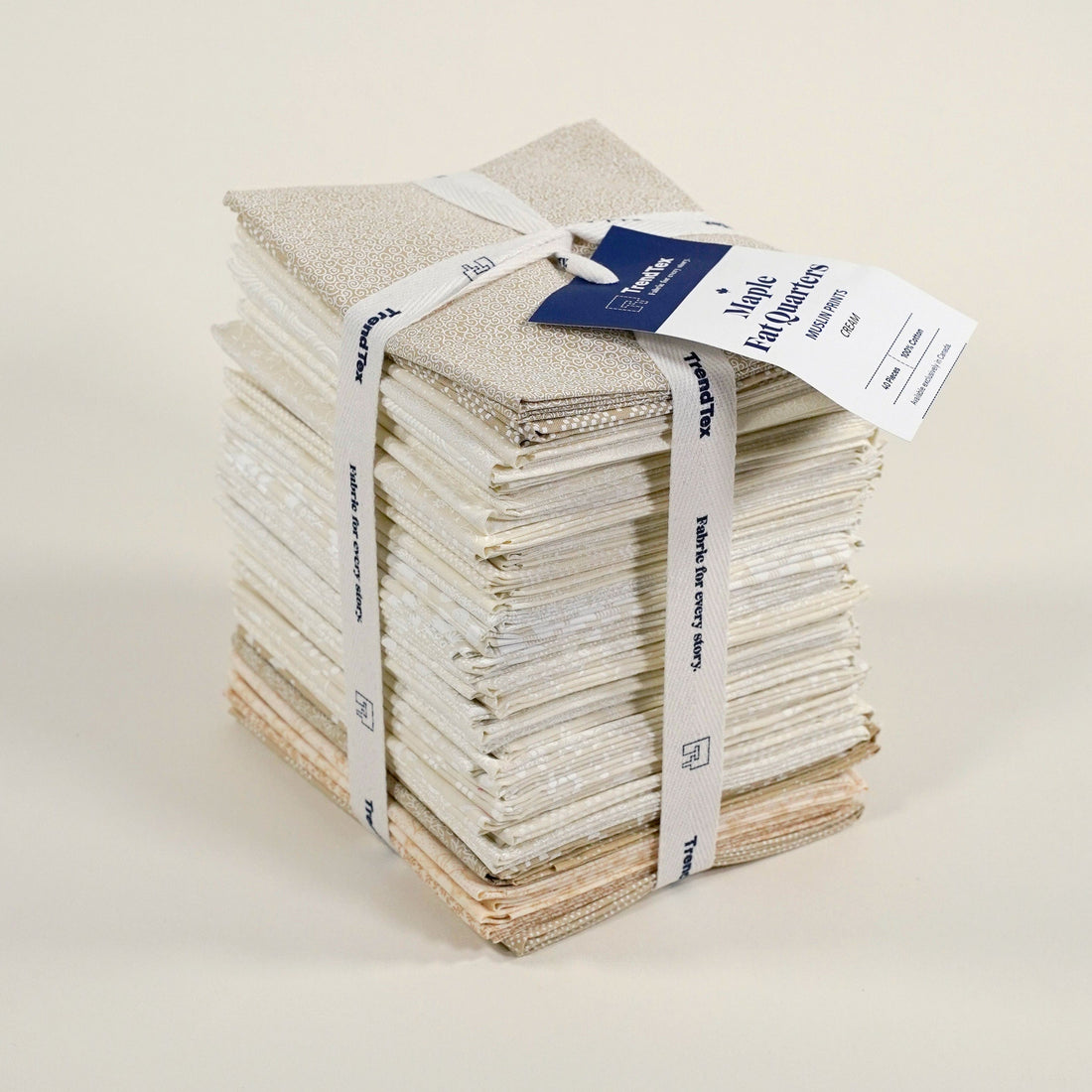 Moda Fabric Pre Cuts TrendTex Muslin Prints Maple Fat Quarters Cream 40 Pieces - The Sewing Studio