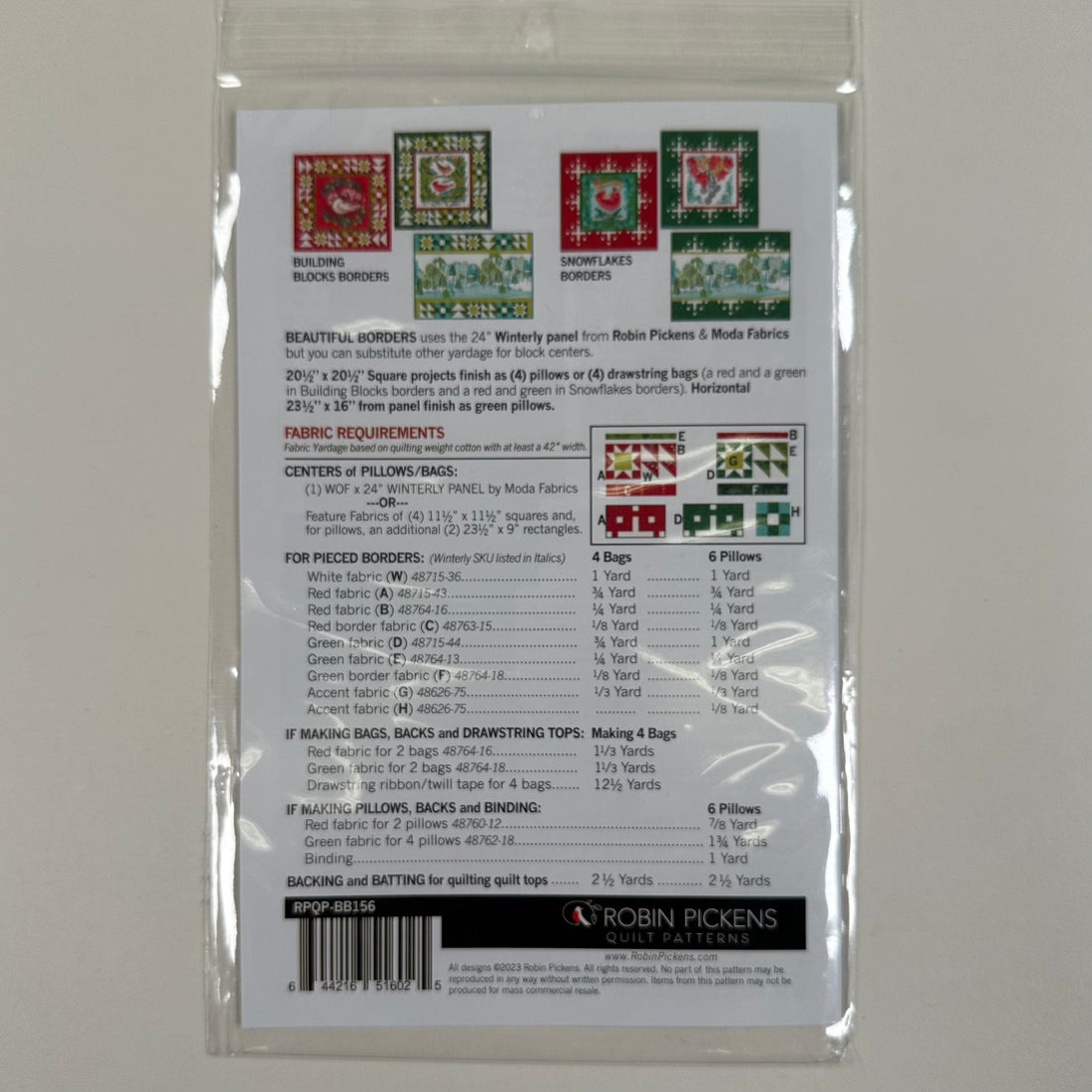 Moda Patterns Moda Winterly Beautiful Borders for Bags and Pillows Pattern - The Sewing Studio