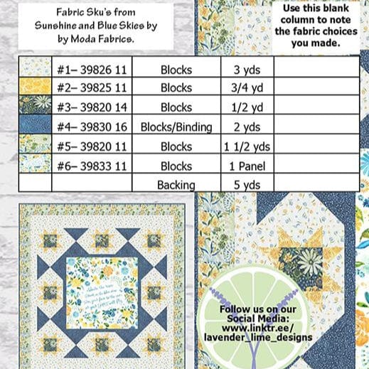 Moda Patterns Sunshine and Blue Skies Bring On The Sun Pattern Book - The Sewing Studio
