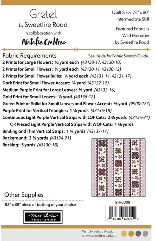 Moda Patterns Sweetfire Road Quilt Pattern Gretel - The Sewing Studio