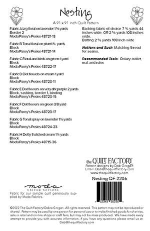 Moda Patterns The Quilt Factory Quilt Pattern Nesting - The Sewing Studio