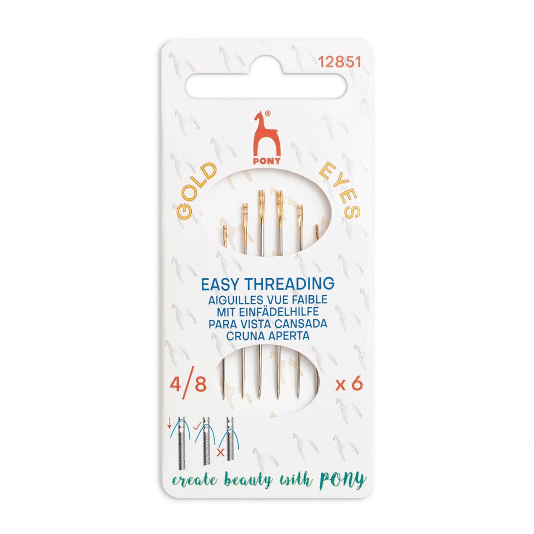 Pony Needles Hand Sewing Needles: Easy Thread: Gold Eye: Sizes 4-8 - The Sewing Studio