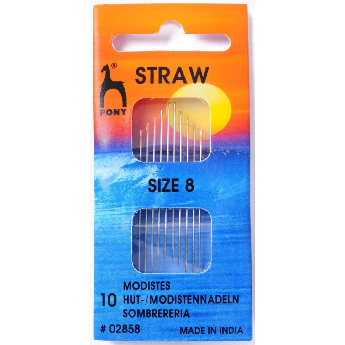 Pony Needles Hand Sewing Needles: Straw Milliners: Gold Eye: Size 8 - The Sewing Studio