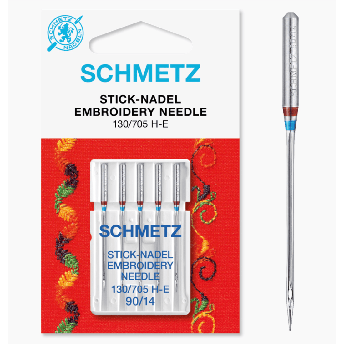 Schmetz Machine Needles Schmetz Embroidery Sewing Machine Needles Pack of 5 - The Sewing Studio
