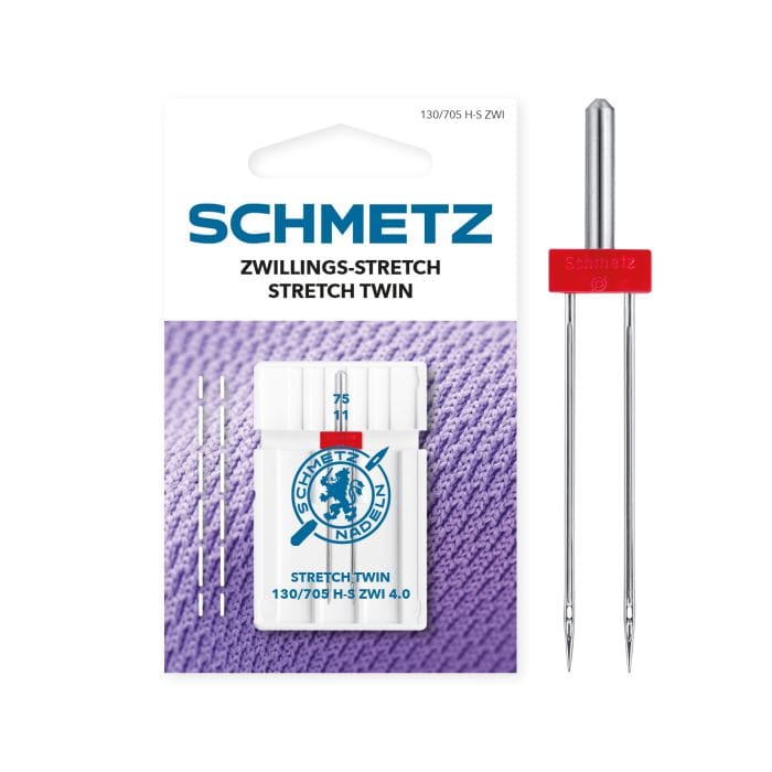 Schmetz Machine Needles Schmetz Sewing Machine Needle Stretch Twin 4.0mm Size 75 - The Sewing Studio