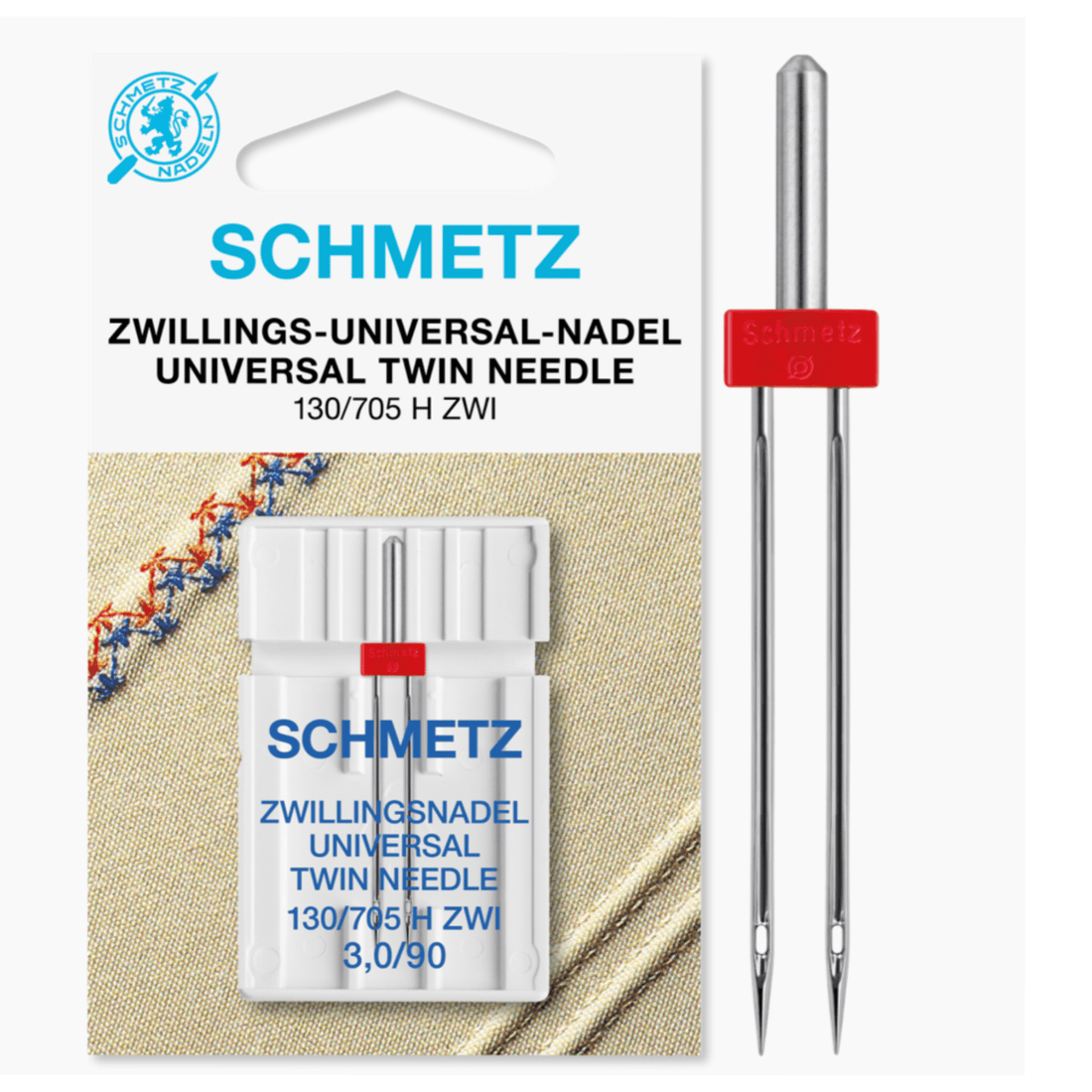 Schmetz Machine Needles Schmetz Sewing Machine Needle Universal Twin 3mm Size 90/14 - The Sewing Studio