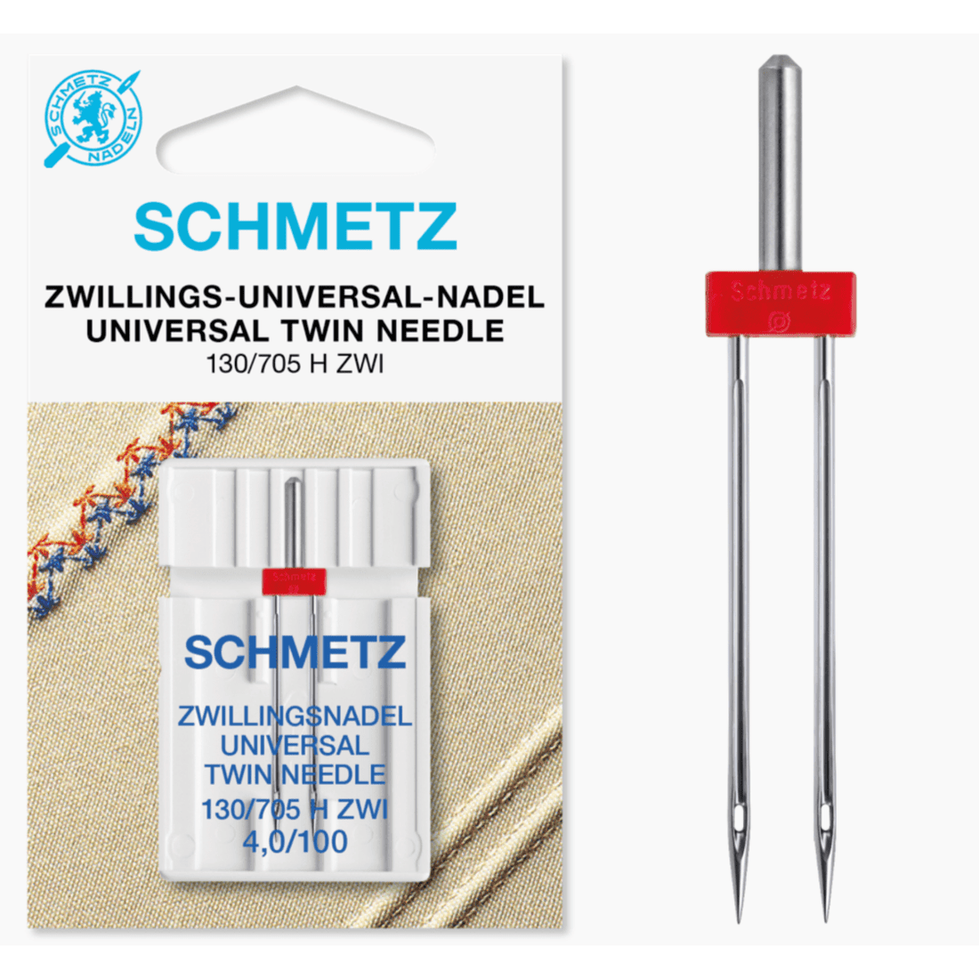 Schmetz Machine Needles Schmetz Sewing Machine Needle Universal Twin 4mm Size 100/16 - The Sewing Studio