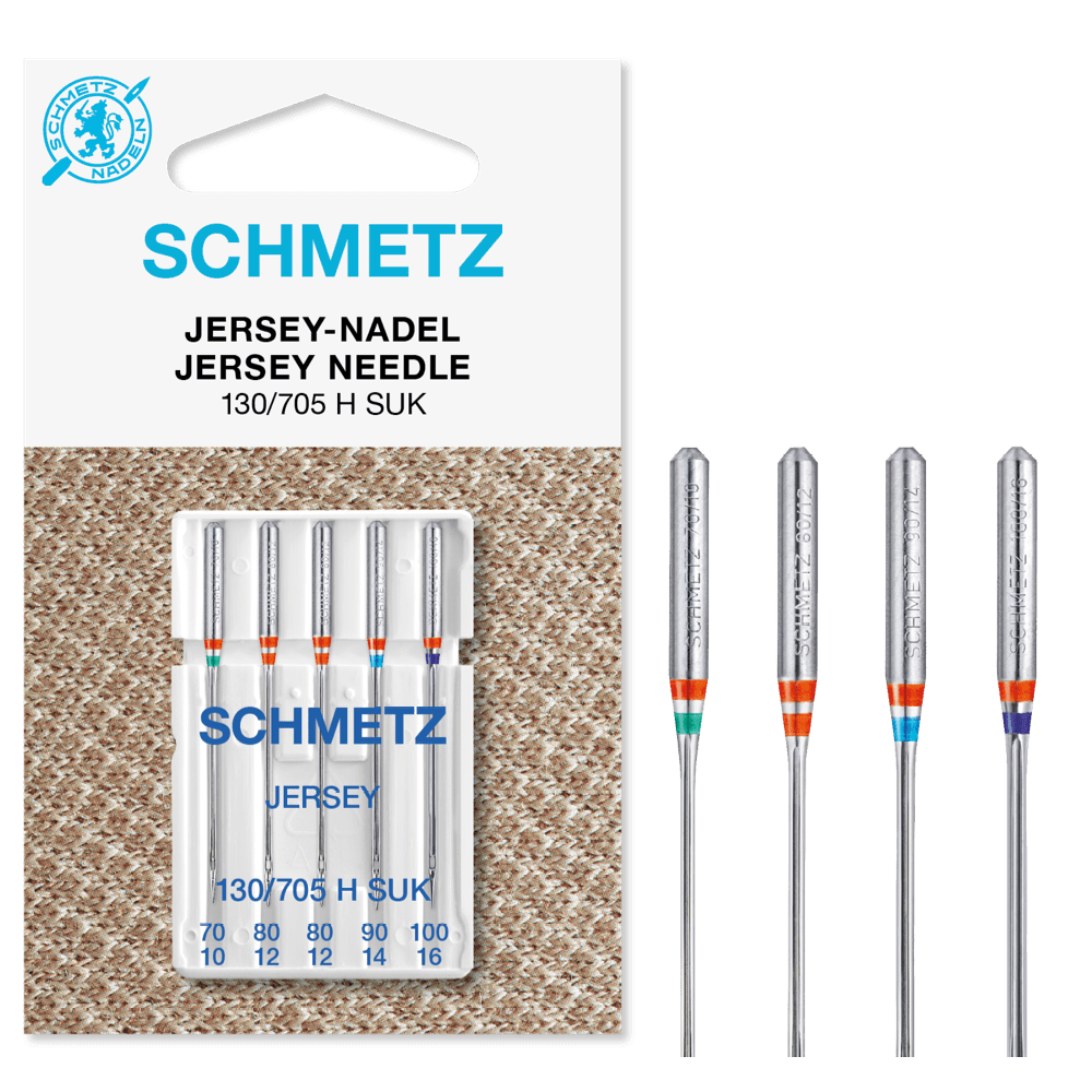 Schmetz Machine Needles Schmetz Sewing Machine Needles: Jersey Assorted. Pack of 5 needles. - The Sewing Studio