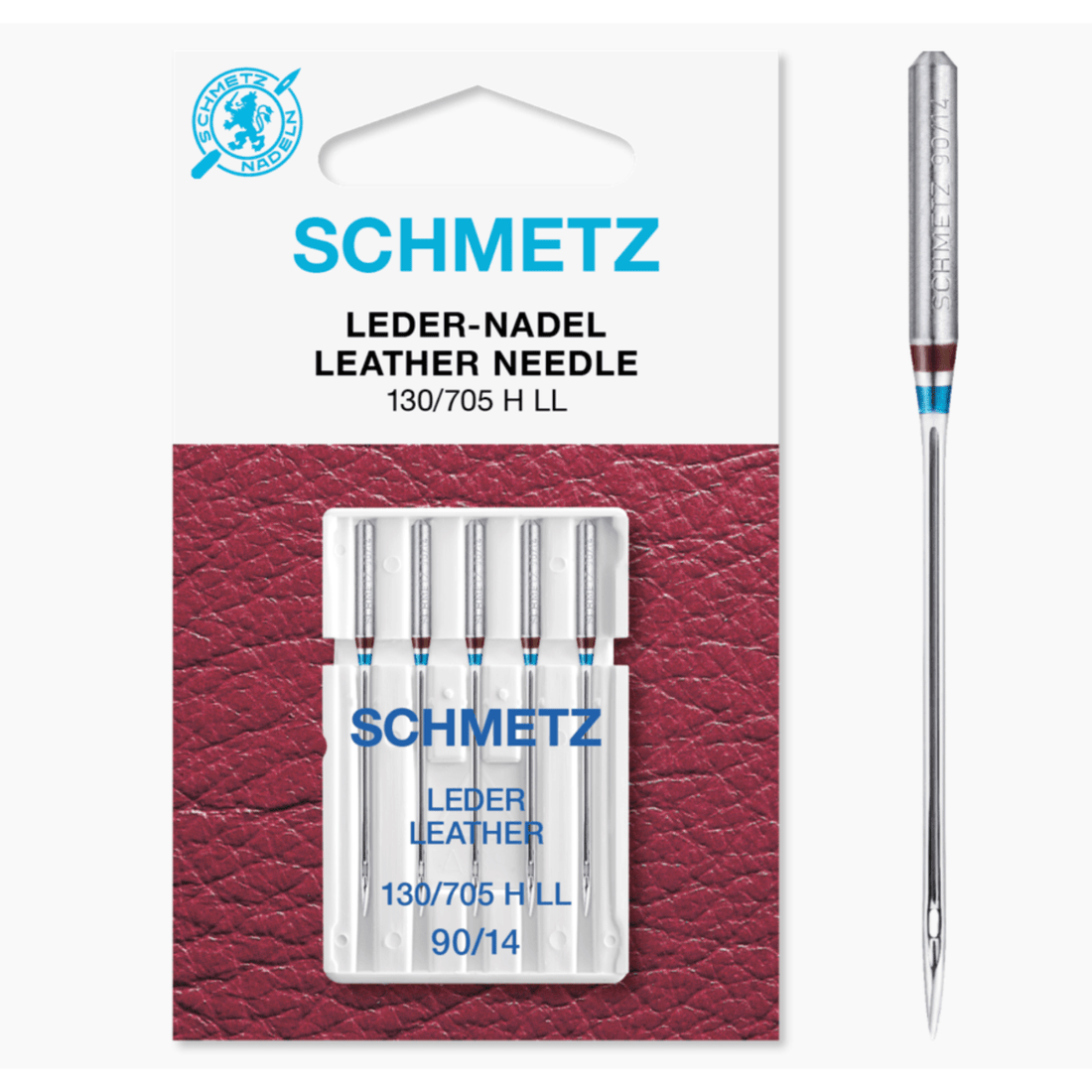 Schmetz Machine Needles Schmetz Sewing Machine Needles Leather Size 90/14 Pack of 5 - The Sewing Studio