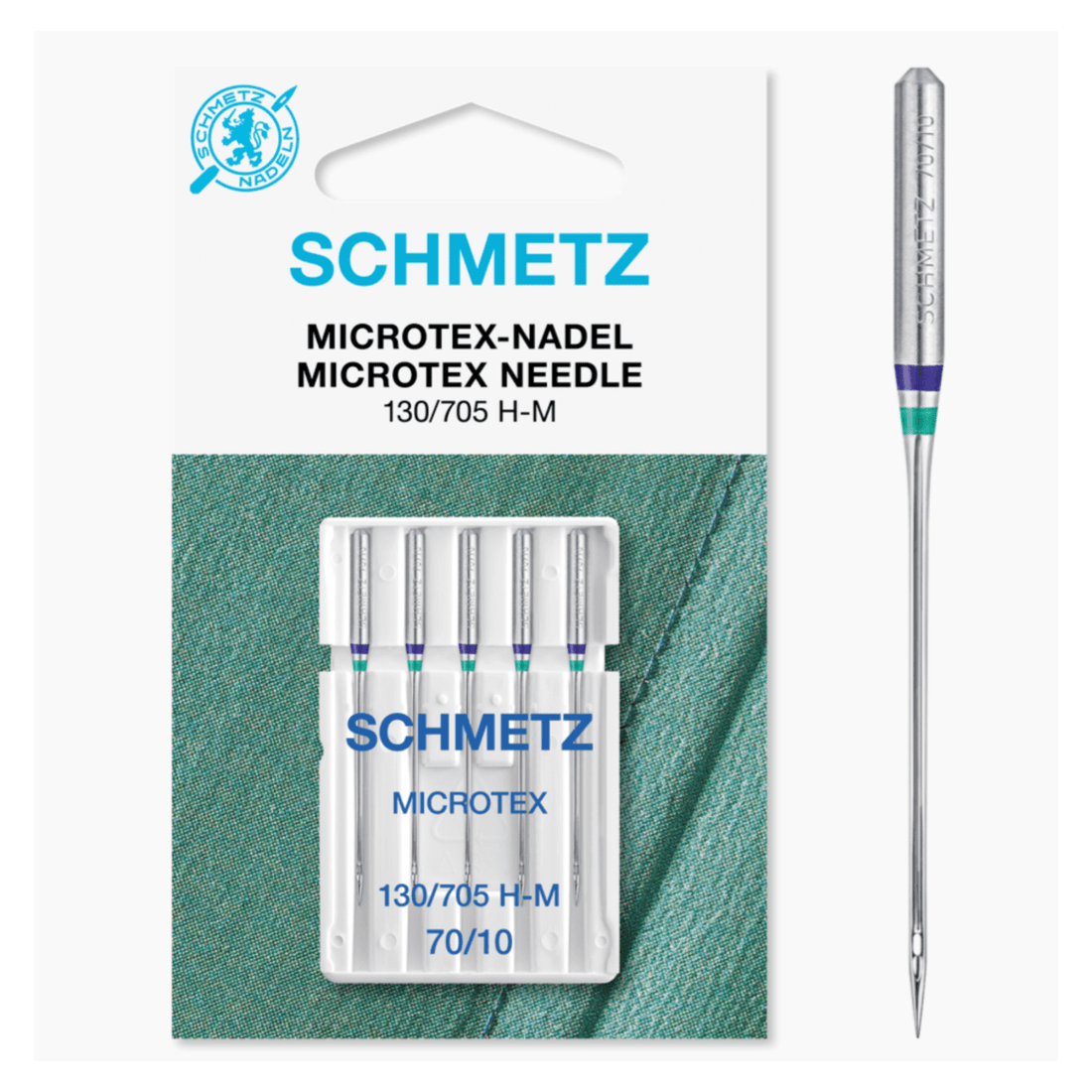 Schmetz Machine Needles Schmetz Sewing Machine Needles Microtex Size 70/10 Pack of 5 - The Sewing Studio