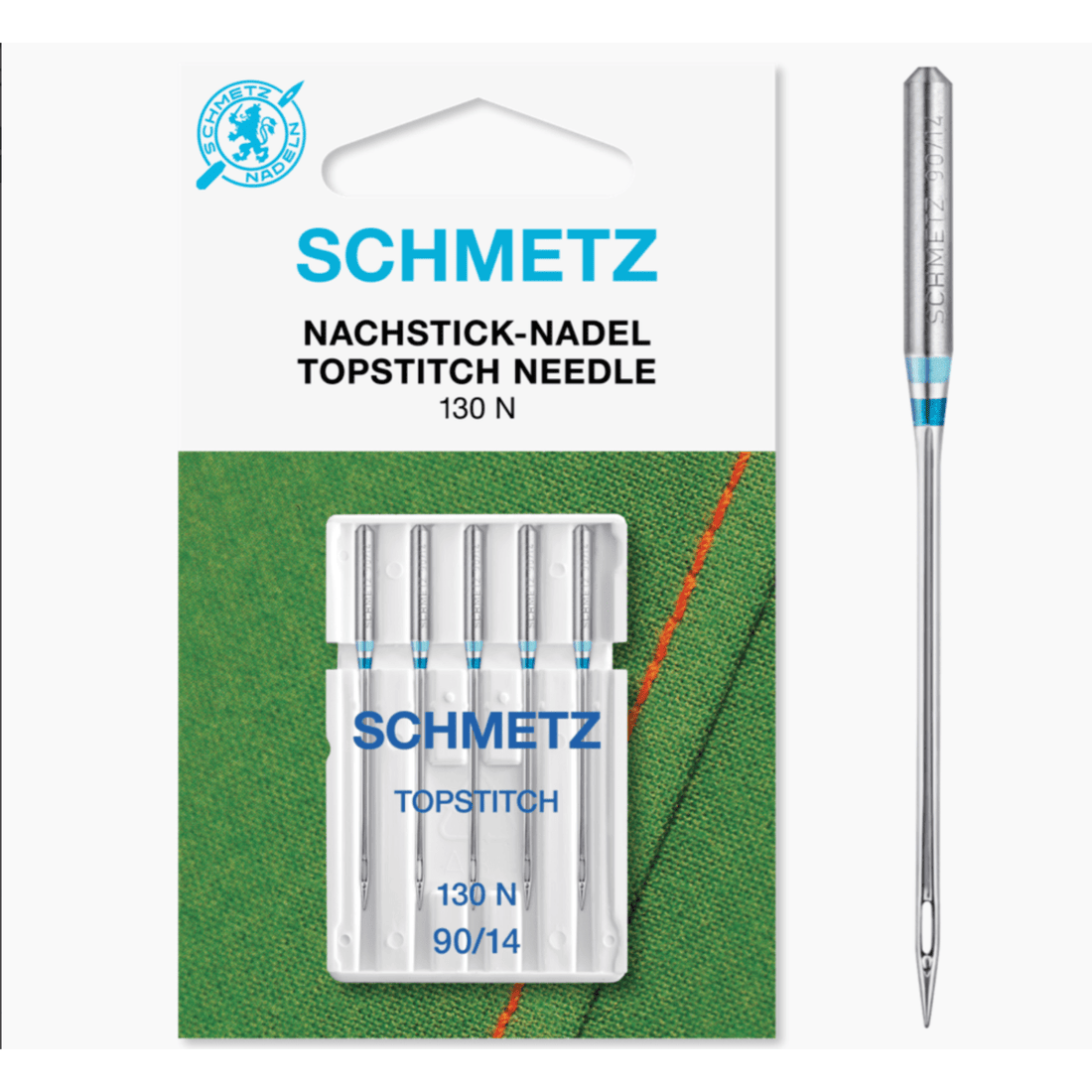 Schmetz Machine Needles Schmetz Sewing Machine Needles Topstitch Size 90/14 Pack of 5 - The Sewing Studio