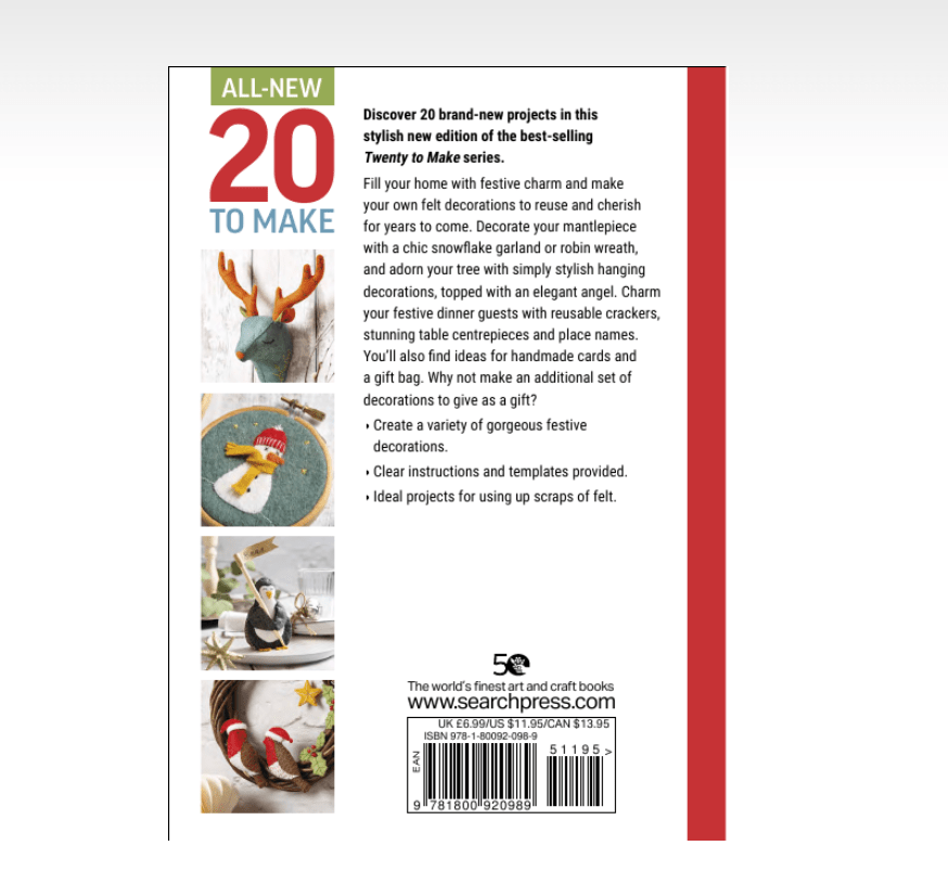Search Press Books All-New Twenty to Make: Festive Felt Decorations - The Sewing Studio