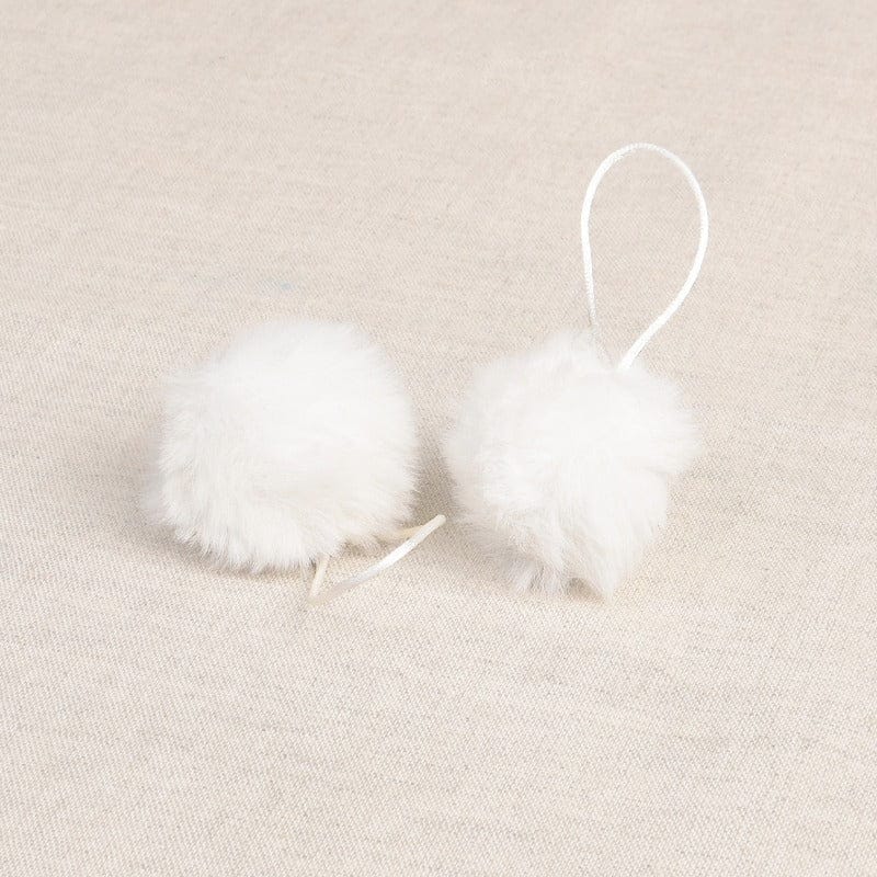 Stephanoise Craft Accessories Faux Fur Pom Pom White 4cm - The Sewing Studio