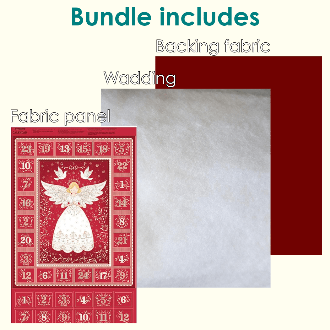 The Sewing Studio Fabric Panels & Labels Makower Angels Advent Calendar Bunde - Red - The Sewing Studio