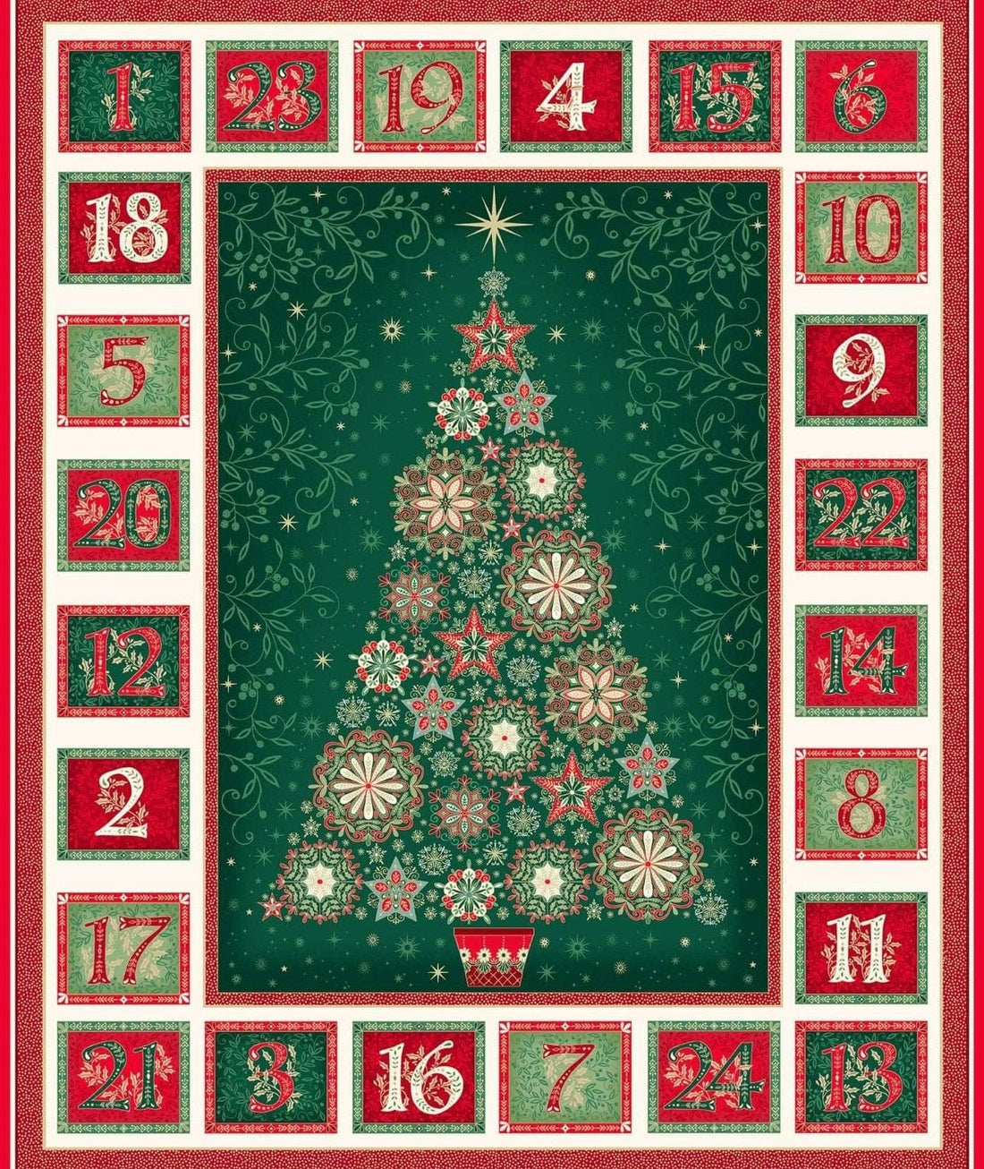 The Sewing Studio Fabric Panels & Labels Makower Good Tidings Advent Calendar Bundle - The Sewing Studio