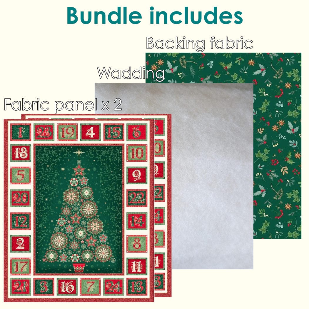 The Sewing Studio Fabric Panels & Labels Makower Good Tidings Advent Calendar Bundle Duo - The Sewing Studio