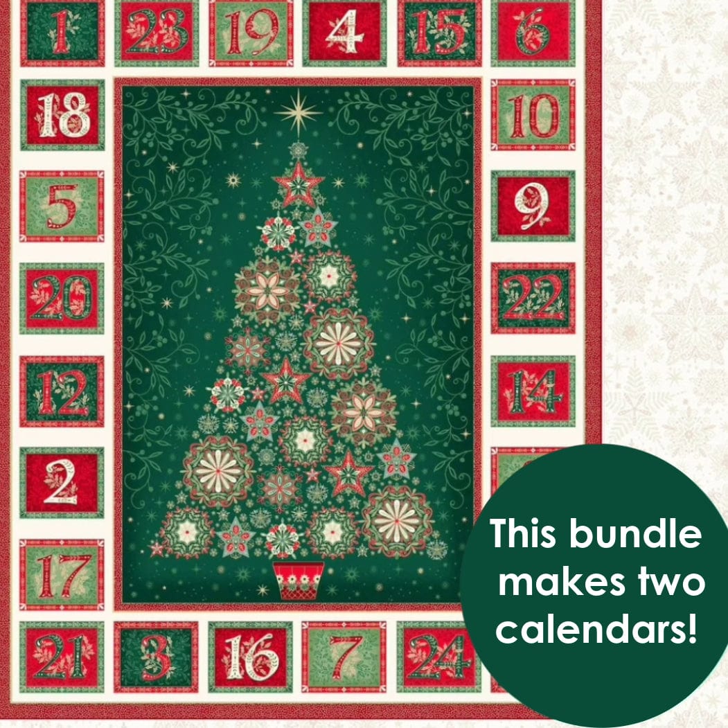 The Sewing Studio Fabric Panels & Labels Makower Good Tidings Advent Calendar Bundle Duo - The Sewing Studio