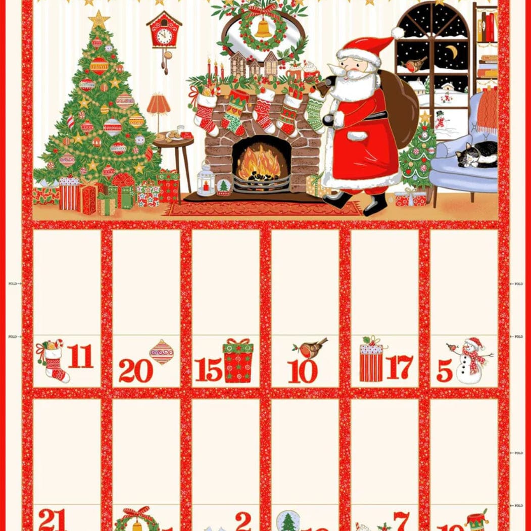The Sewing Studio Fabric Panels & Labels Makower Jolly Saint Nick Advent Calendar Bundle Duo - The Sewing Studio