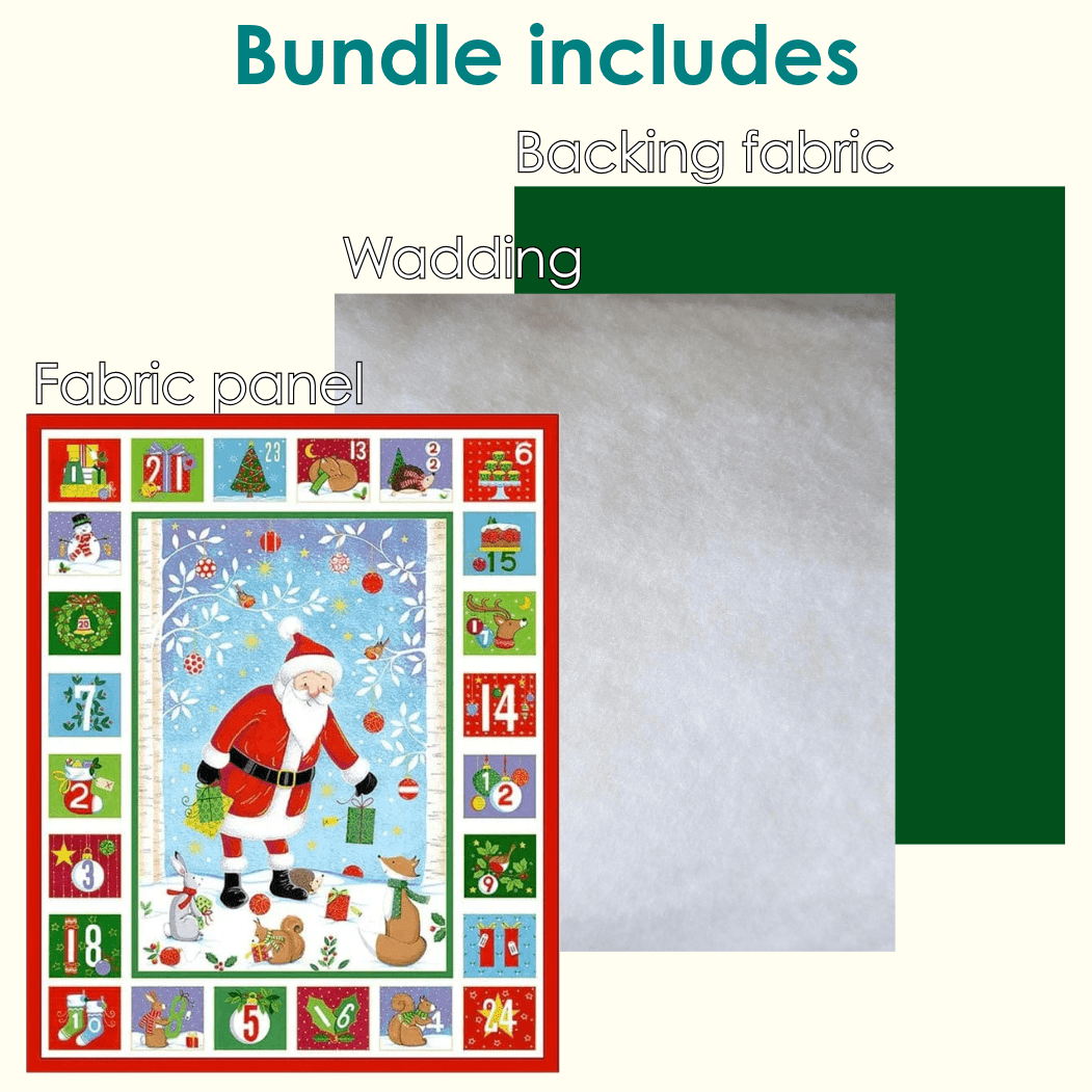 The Sewing Studio Fabric Panels & Labels Makower Merry Christmas Santa Advent Calendar Bundle - The Sewing Studio