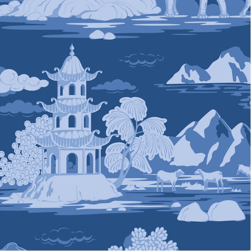 Blue Floral Tilda Fabric PRE-ORDER Tilda Something Blue Fabric - The Sewing Studio